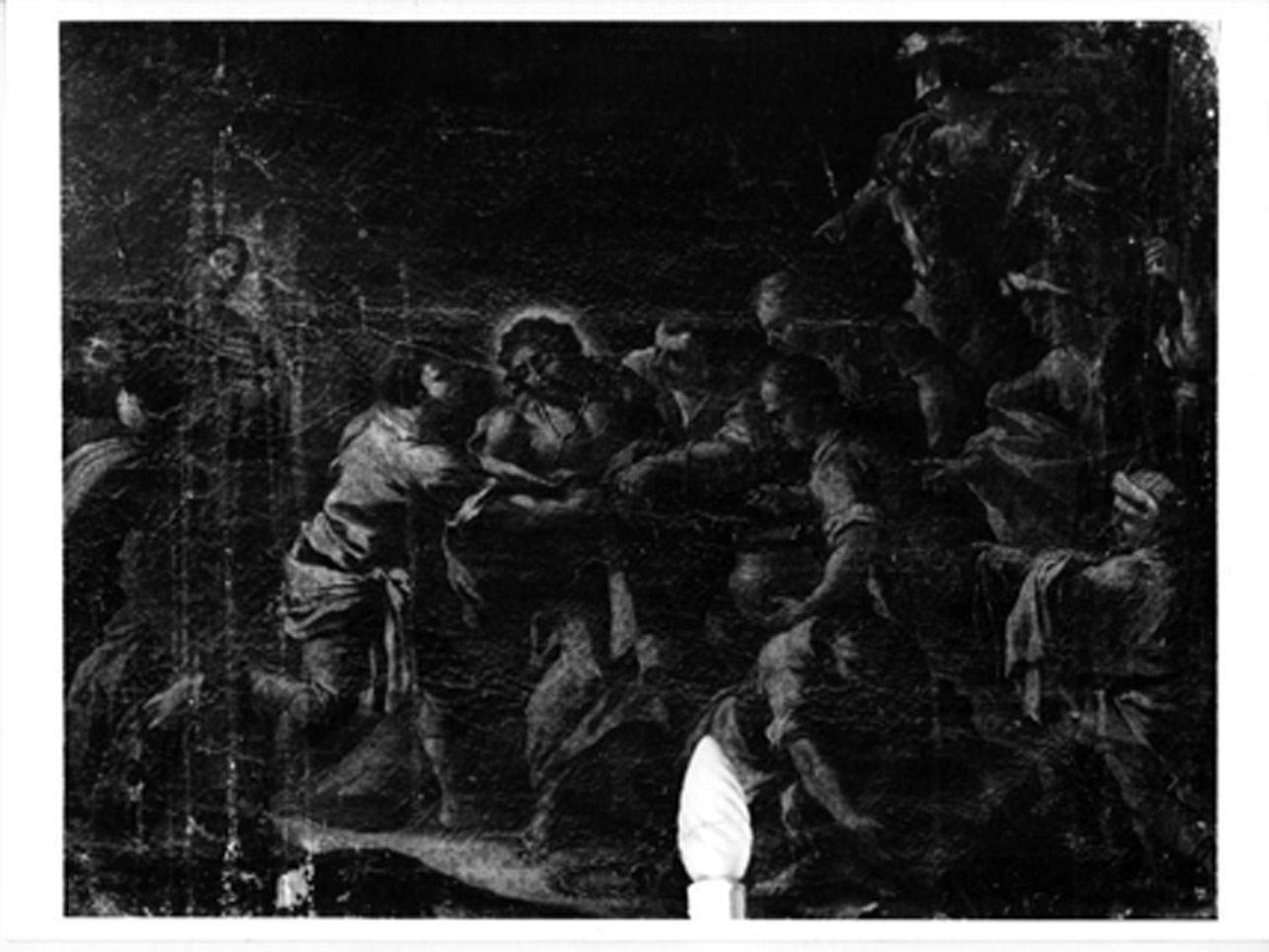 stazione X: Gesù spogliato e abbeverato di fiele (dipinto, elemento d'insieme) di Ceppaluni Filippo detto Muto (prima metà sec. XVIII)