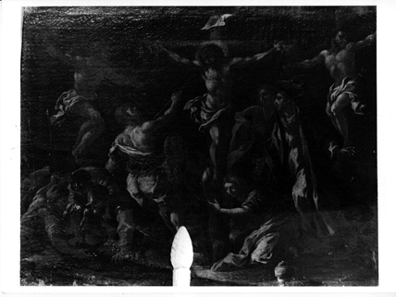 stazione XII: Gesù innalzato e morto in croce (dipinto, elemento d'insieme) di Ceppaluni Filippo detto Muto (prima metà sec. XVIII)