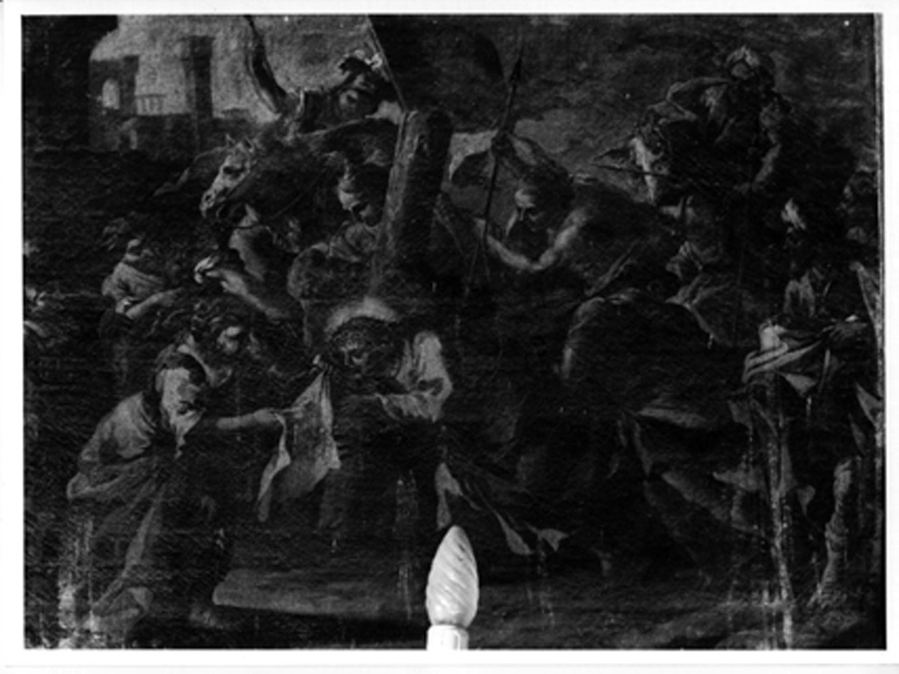 stazione VI: Gesù asciugato dalla Veronica (dipinto, elemento d'insieme) di Ceppaluni Filippo detto Muto (prima metà sec. XVIII)