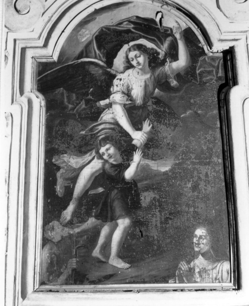 angelo custode (dipinto, elemento d'insieme) di Montesoro Domenico (sec. XVIII)