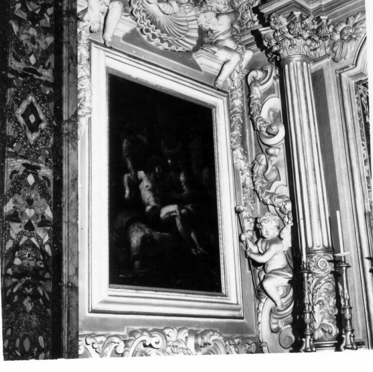 putti danzanti con cherubini e motivi fitomorfi (decorazione plastica, insieme) di Calise Giovanni, Divieno Bartolomeo, Cappiello Pascariello (ultimo quarto sec. XVII)