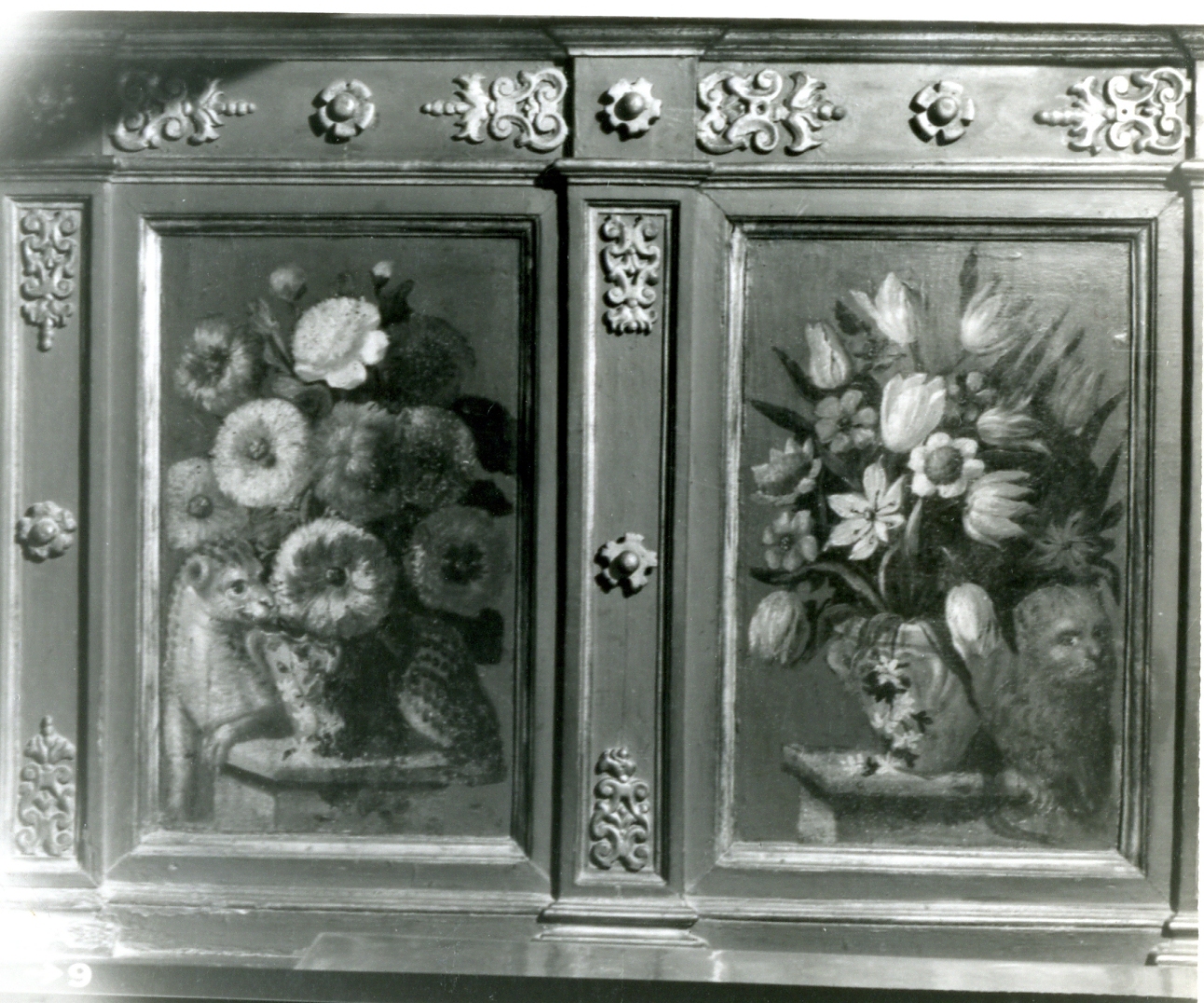 motivi decorativi floreali (pannello) di Regolia Michele (sec. XVII)