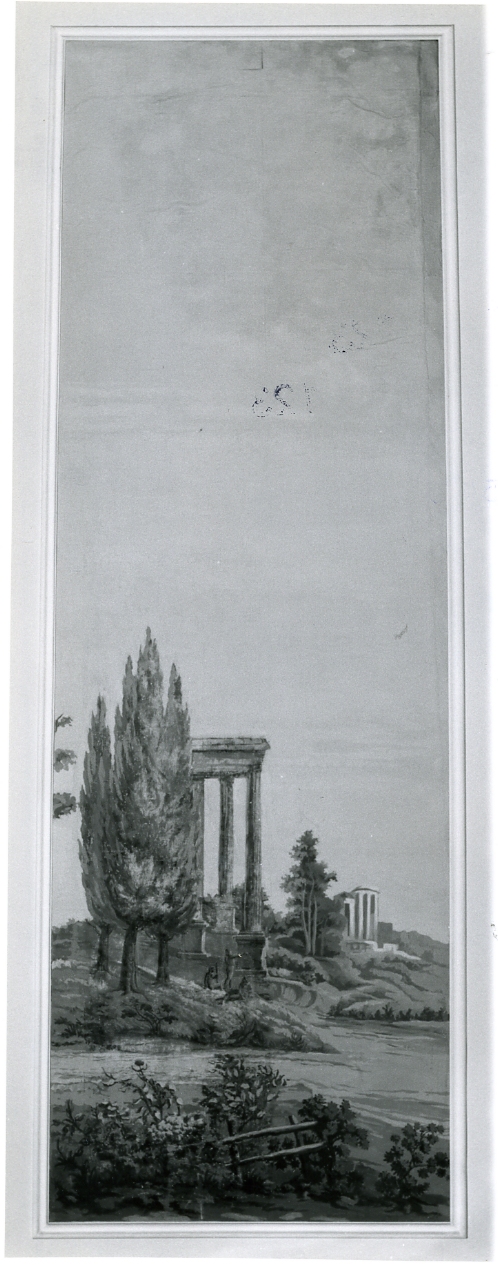 veduta con rovine (dipinto) - ambito napoletano (prima metà sec. XIX)