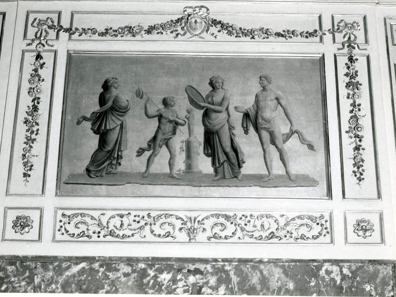 Apollo con Venere, Minerva e Cupido sul carro del sole (dipinto) - ambito napoletano (seconda metà sec. XVIII)