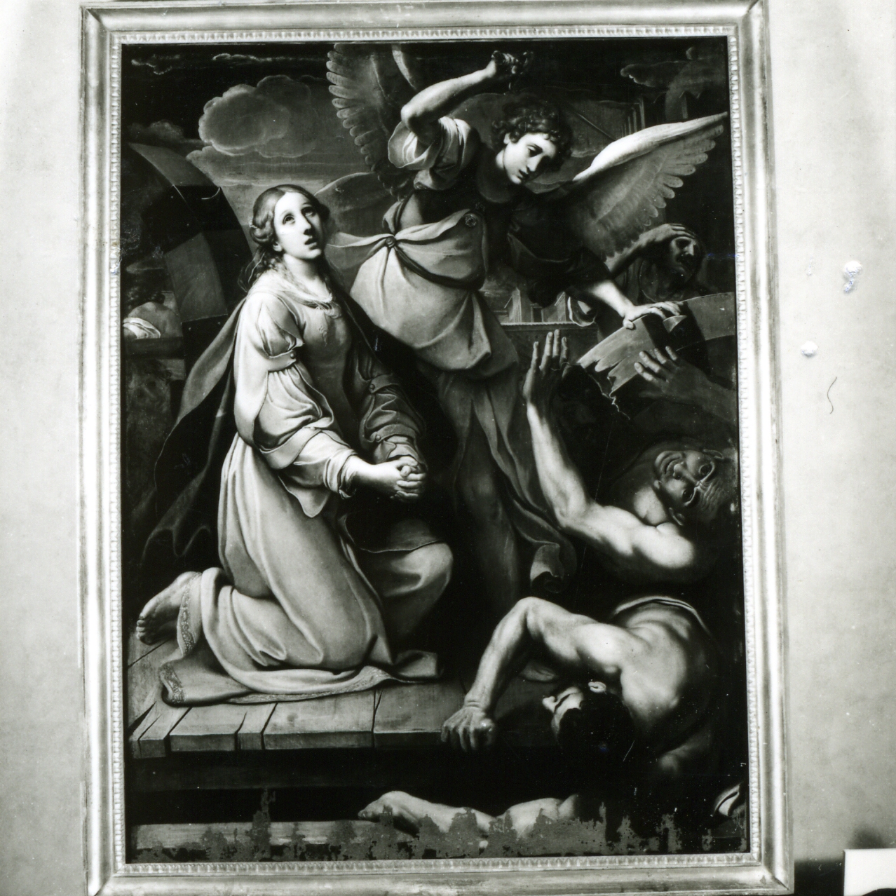 Santa Caterina d'Alessandria e il miracolo della ruota (dipinto) di Tiarini Alessandro (seconda metà sec. XVII)