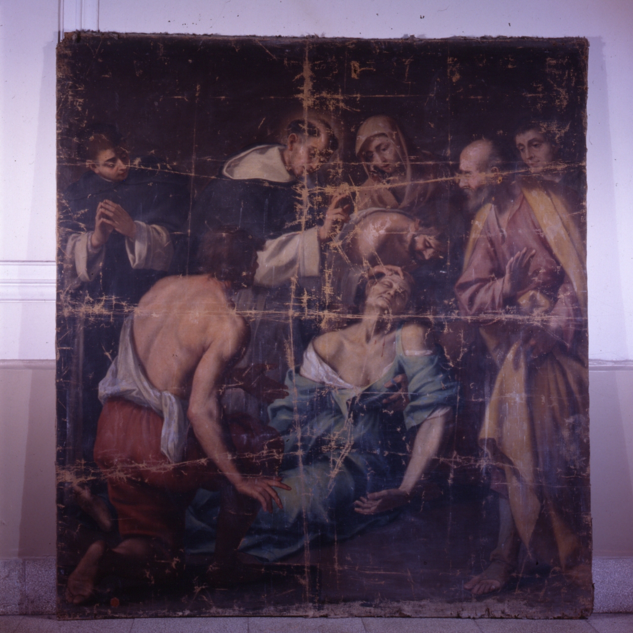 San Vincenzo Ferrer resuscita una donna morta (dipinto) di Sannino Santillo (seconda metà sec. XVII)