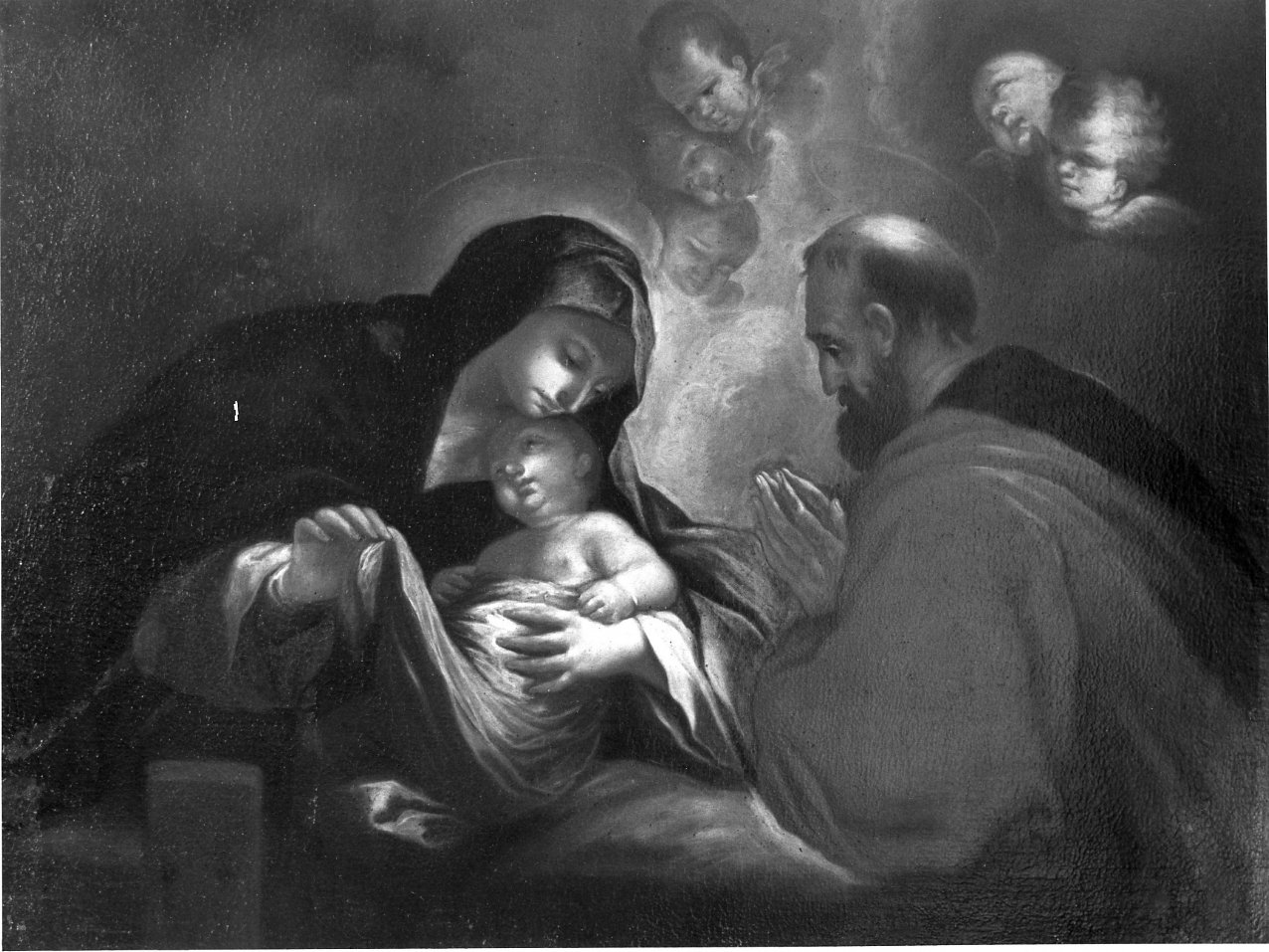 Sacra Famiglia (dipinto) di De Matteis Paolo (cerchia) (fine/inizio secc. XVII/ XVIII)