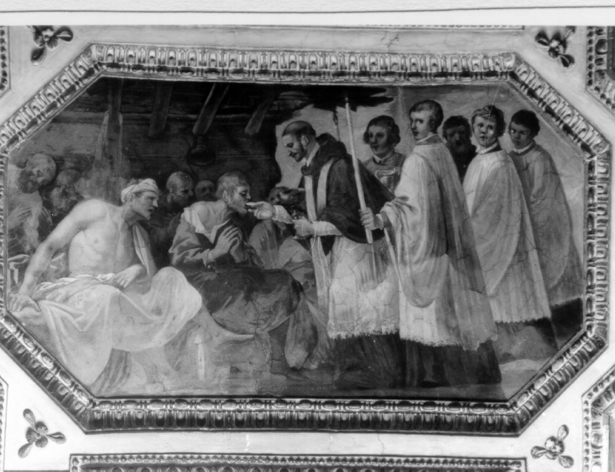 San Carlo Borromeo comunica gli appestati (dipinto, elemento d'insieme) di Azzolino Giovanni Bernardino (prima metà sec. XVI)