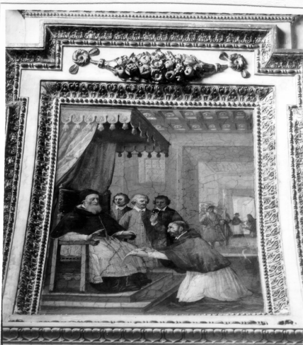 San Carlo Borromeo dinanzi al Papa (dipinto, elemento d'insieme) di Azzolino Giovanni Bernardino (prima metà sec. XVI)