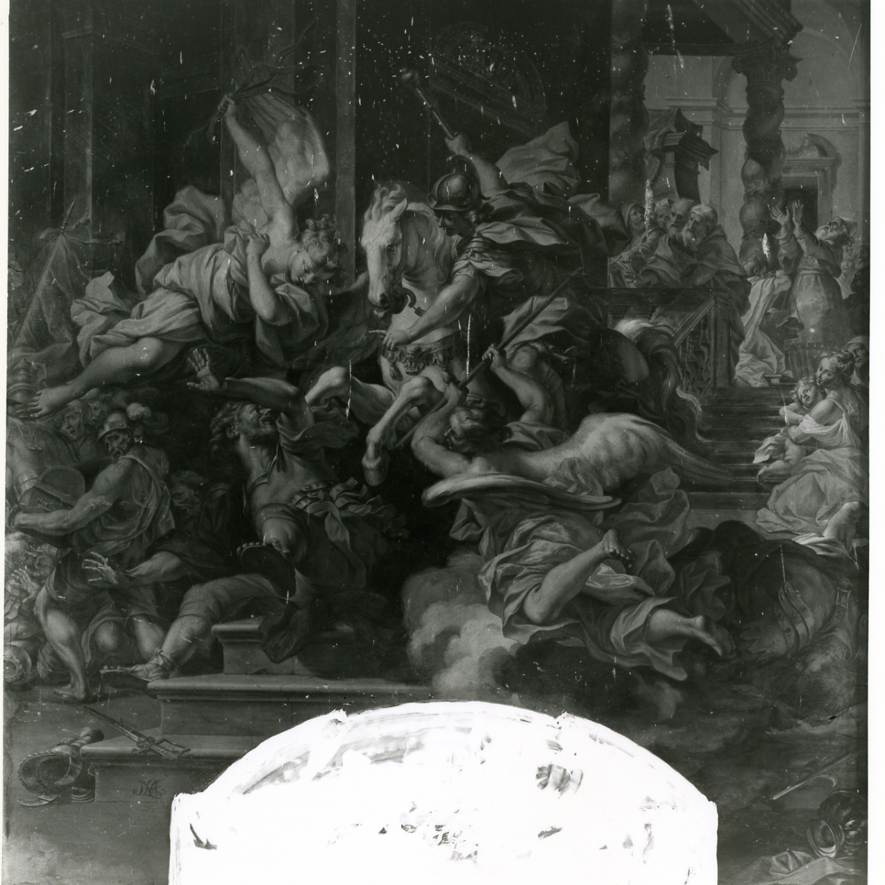 cacciata di Eliodoro dal tempio (dipinto) di Mazzanti Ludovico (sec. XVIII)