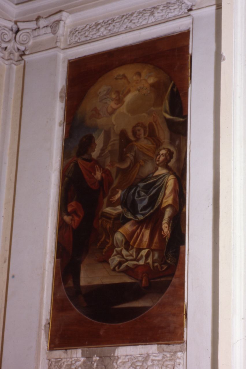 Santa Cecilia e San Valeriano (dipinto) di Castellano Giuseppe (sec. XVIII)
