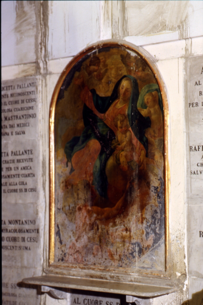 Madonna con personaggi che implorano il suo aiuto (dipinto) di Solimena Francesco detto Abate Ciccio (cerchia) (prima metà sec. XVIII)