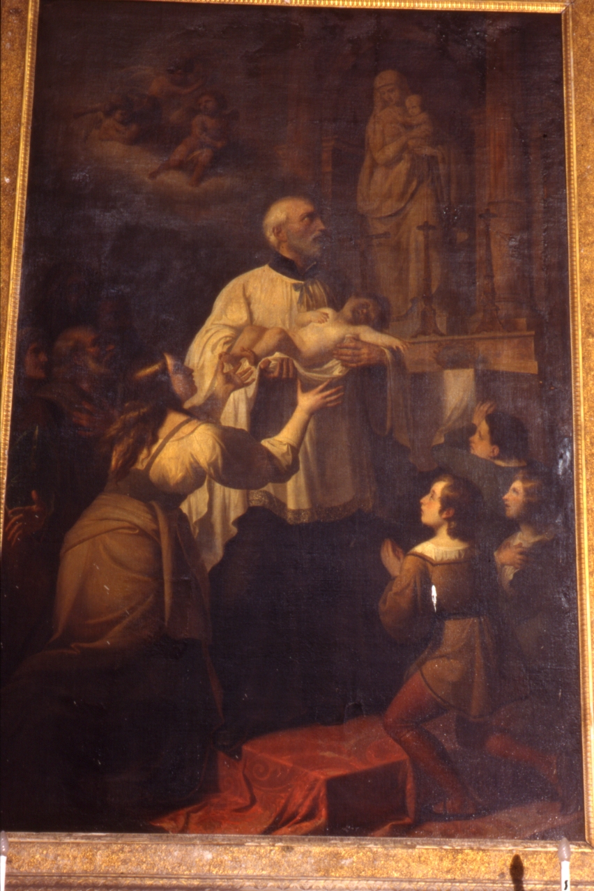 San Giuseppe Calasanzio resuscita un fanciullo (dipinto) di Maldarelli Gennaro (secondo quarto sec. XIX)