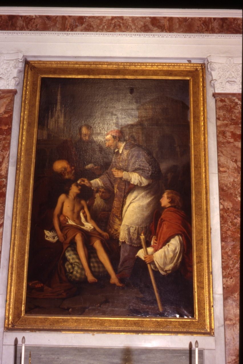 San Carlo Borromeo (dipinto) di Mancinelli Giuseppe (sec. XIX)