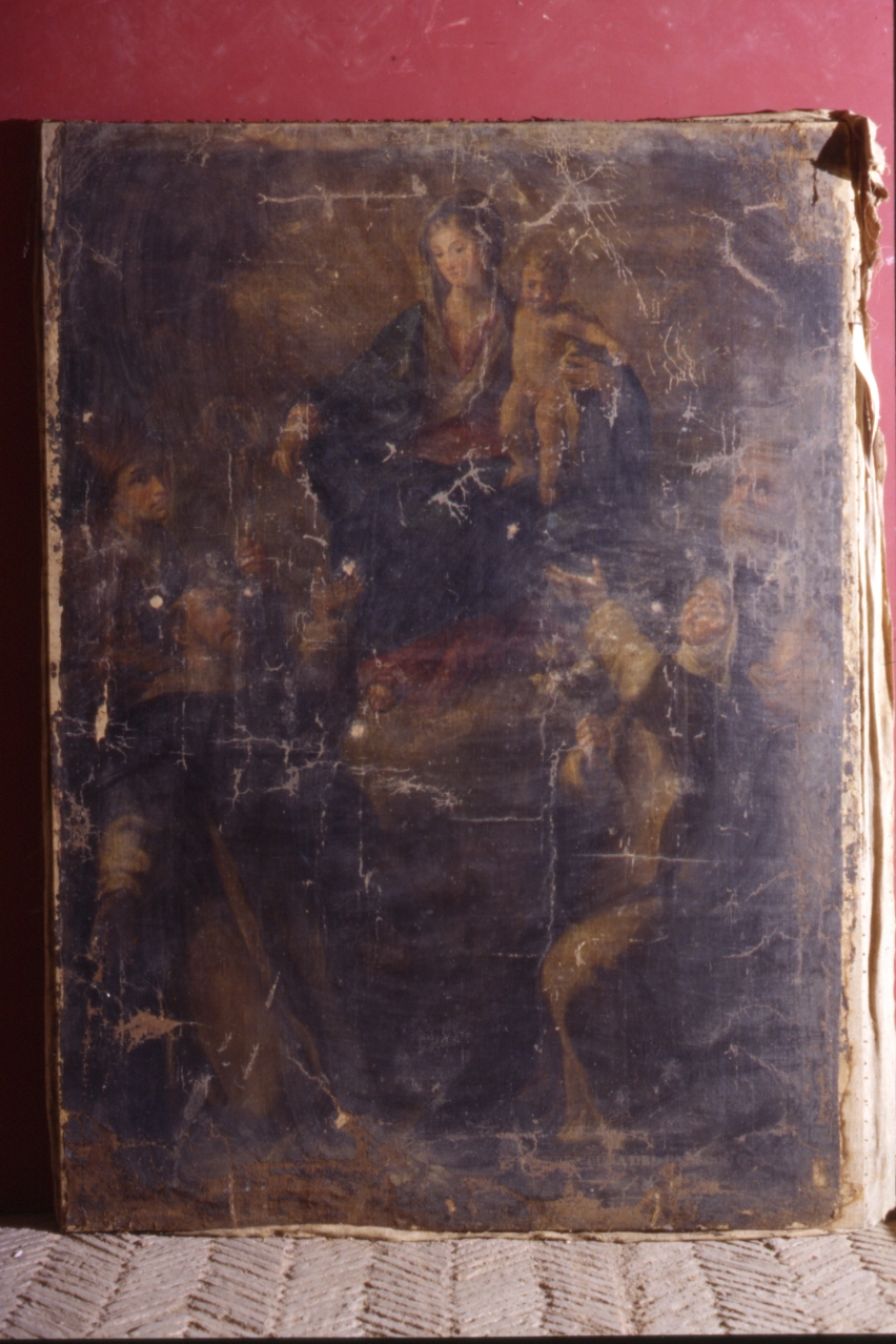 Madonna del Rosario (dipinto) di Vaccaro Andrea (cerchia) (metà sec. XVII)