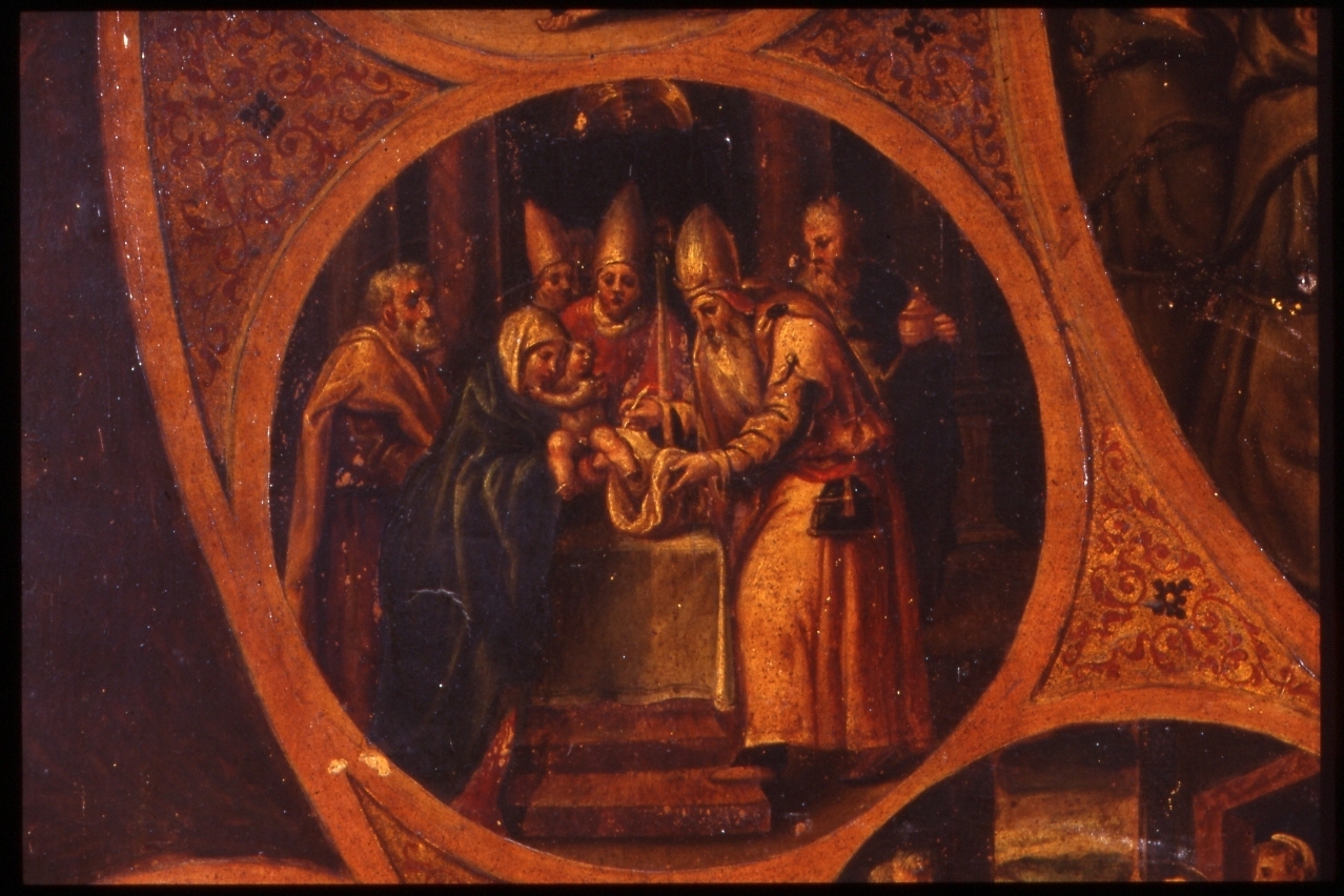 circoncisione di Gesù Bambino (dipinto) di Curia Michele (sec. XVI)