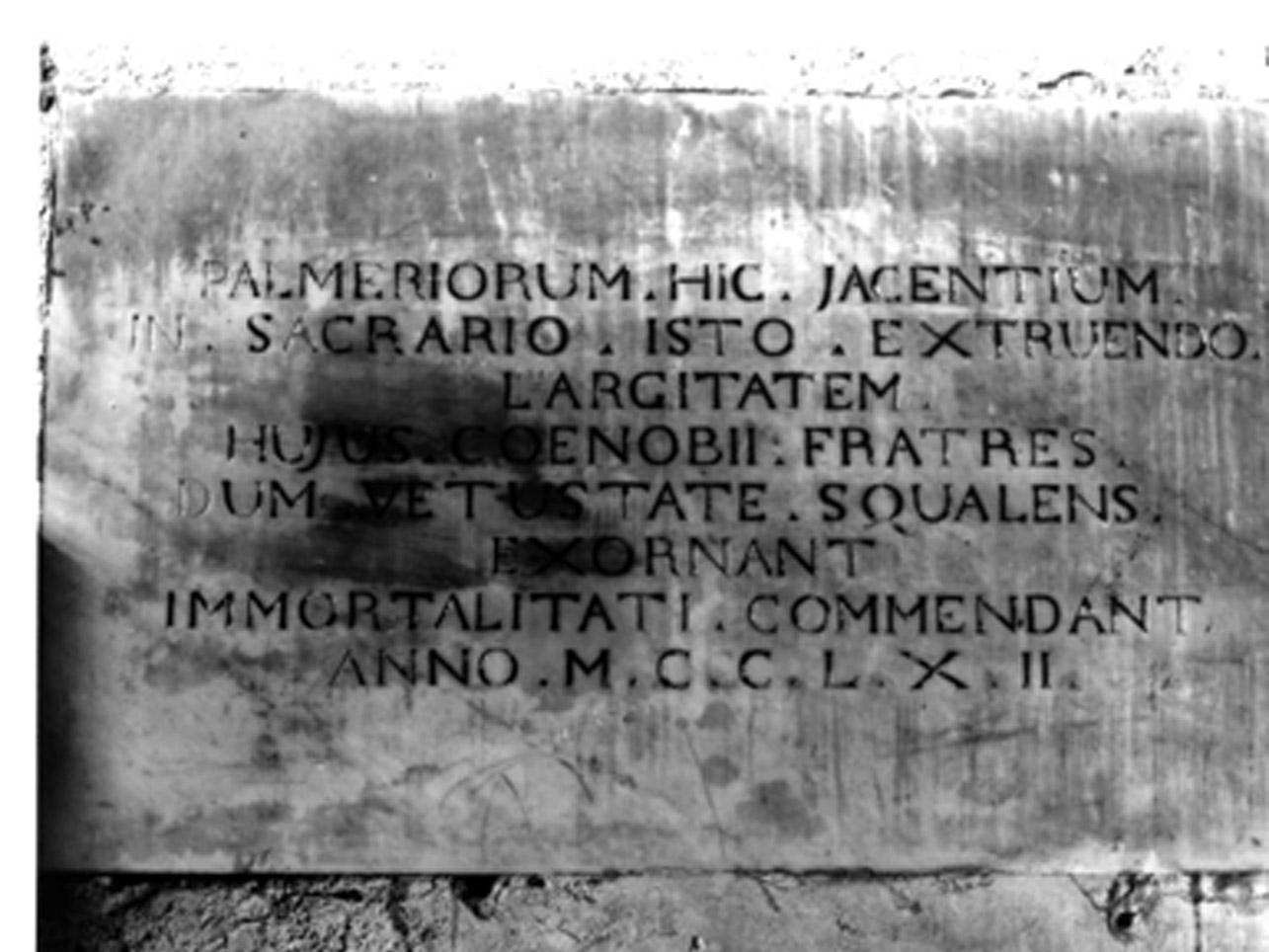 LAPIDE COMMEMORATIVA - ambito napoletano (TERZO QUARTO sec. XVIII)