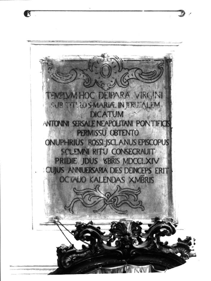 lapide celebrativa - bottega napoletana (sec. XVIII)