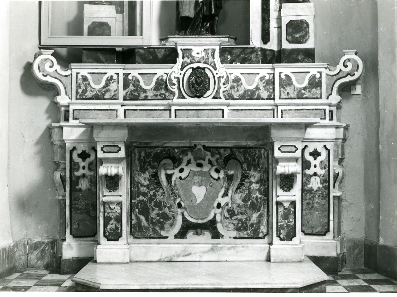 Sacro Cuore di Gesù (sportello di tabernacolo, elemento d'insieme) - bottega napoletana (fine sec. XIX)