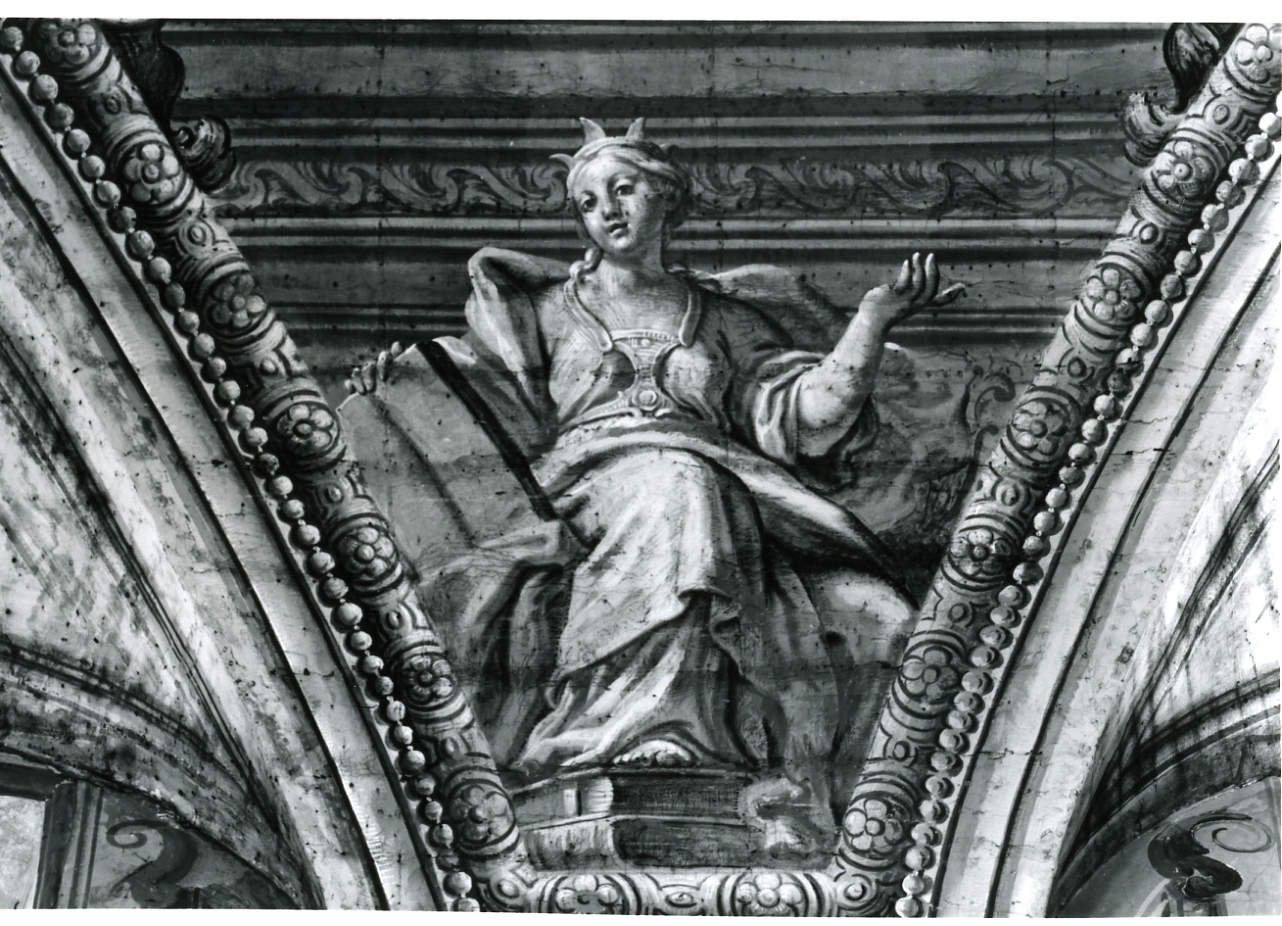 figura allegorica femminile (dipinto, elemento d'insieme) di Malerba Francesco, Russo Cristoforo (prima metà sec. XVIII)