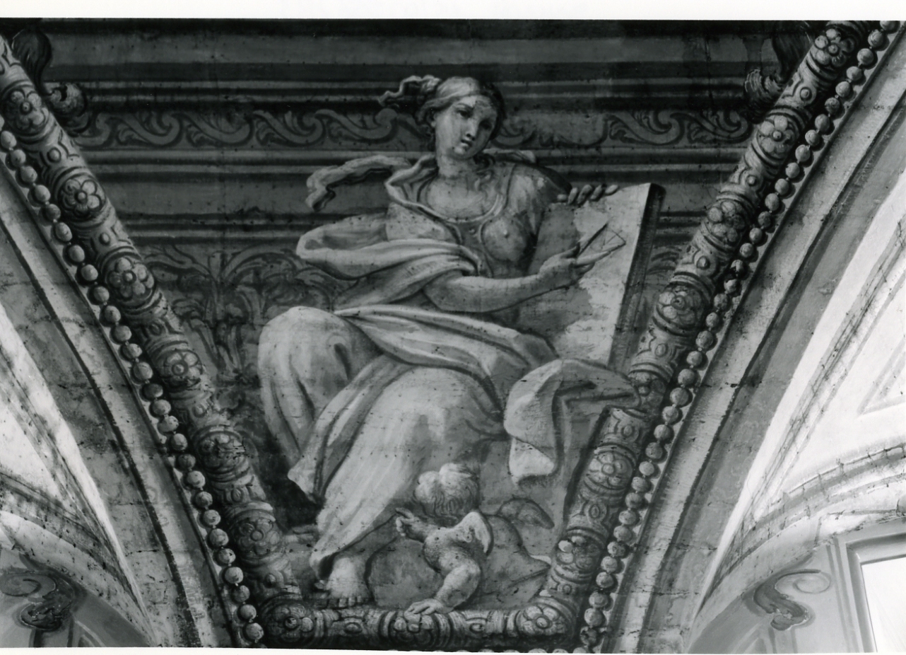 allegoria della Geometria (dipinto, elemento d'insieme) di Malerba Francesco, Russo Cristoforo (prima metà sec. XVIII)