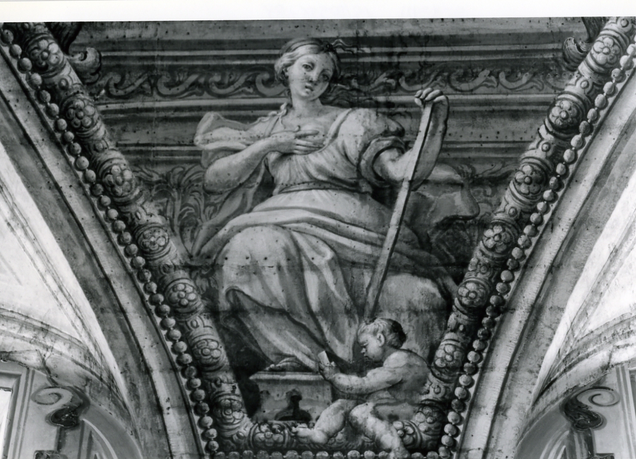allegoria della Matematica (dipinto, elemento d'insieme) di Malerba Francesco, Russo Cristoforo (prima metà sec. XVIII)