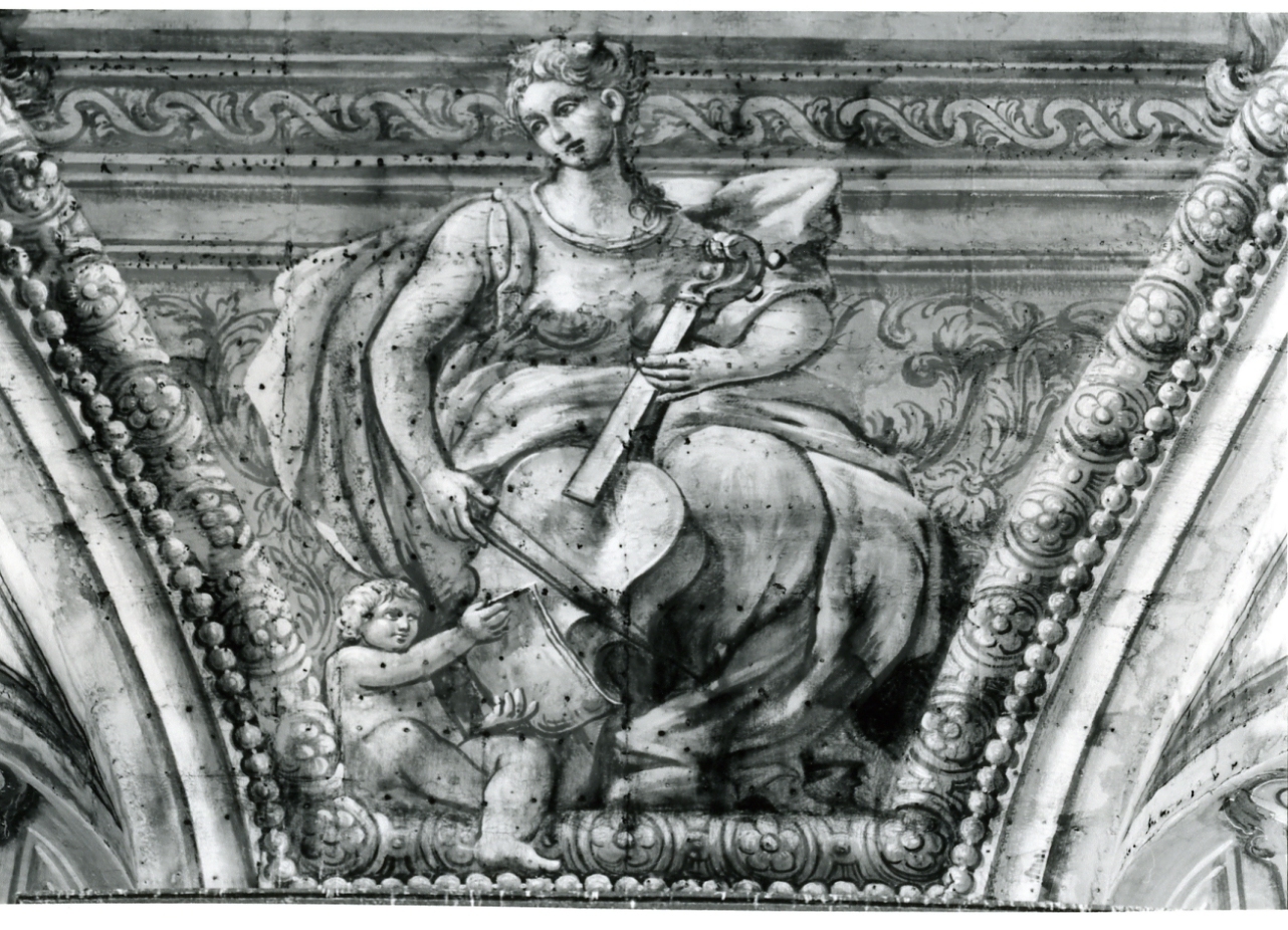 allegoria della Musica (dipinto, elemento d'insieme) di Malerba Francesco, Russo Cristoforo (prima metà sec. XVIII)