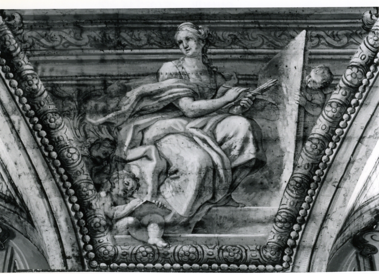 allegoria della Pittura (dipinto, elemento d'insieme) di Malerba Francesco, Russo Cristoforo (prima metà sec. XVIII)