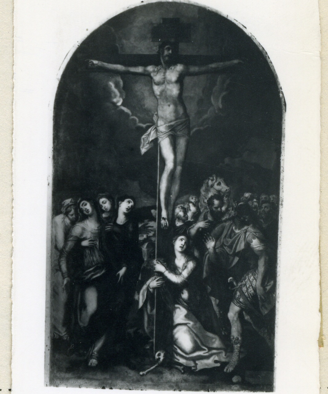 crocifissione di Cristo (dipinto) di Lama Giovan Bernardo (sec. XVI)