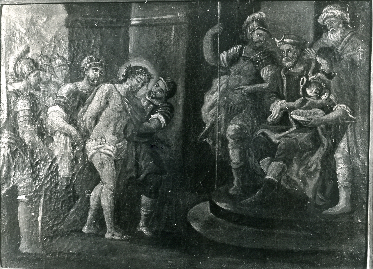 stazione I: Gesù condannato a morte (dipinto, elemento d'insieme) - ambito napoletano (sec. XVIII)