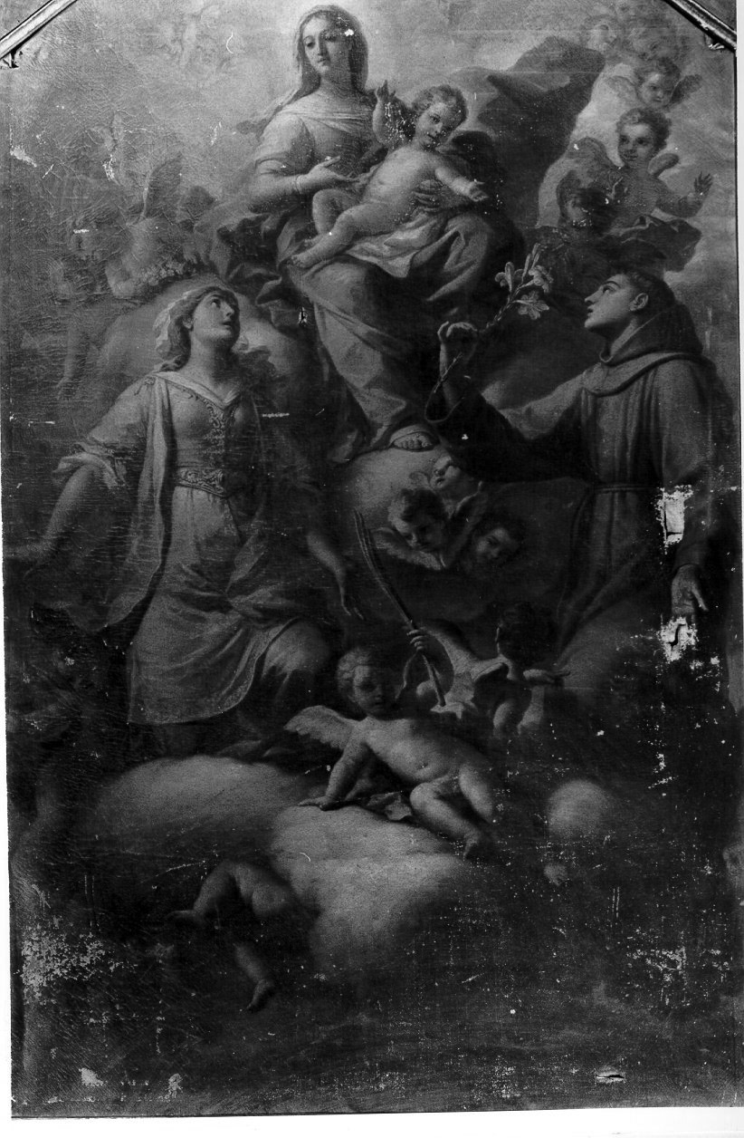 Madonna con Bambino e Santi (dipinto) di Tomajoli Giuseppe (metà sec. XVIII)
