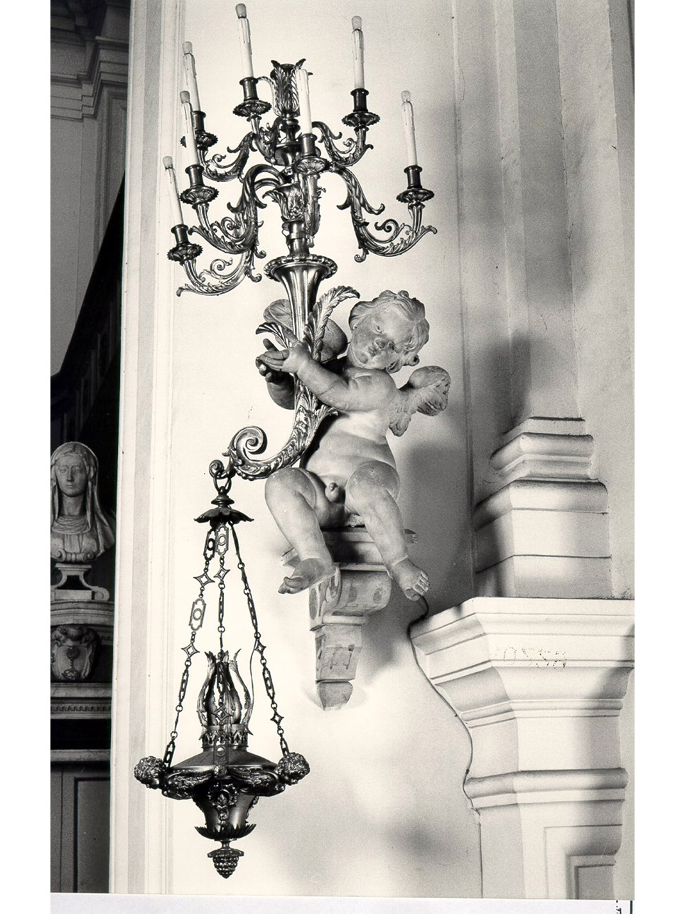 CANDELABRO - A SETTE BRACCI, SERIE - manifattura napoletana (FINE sec. XIX)