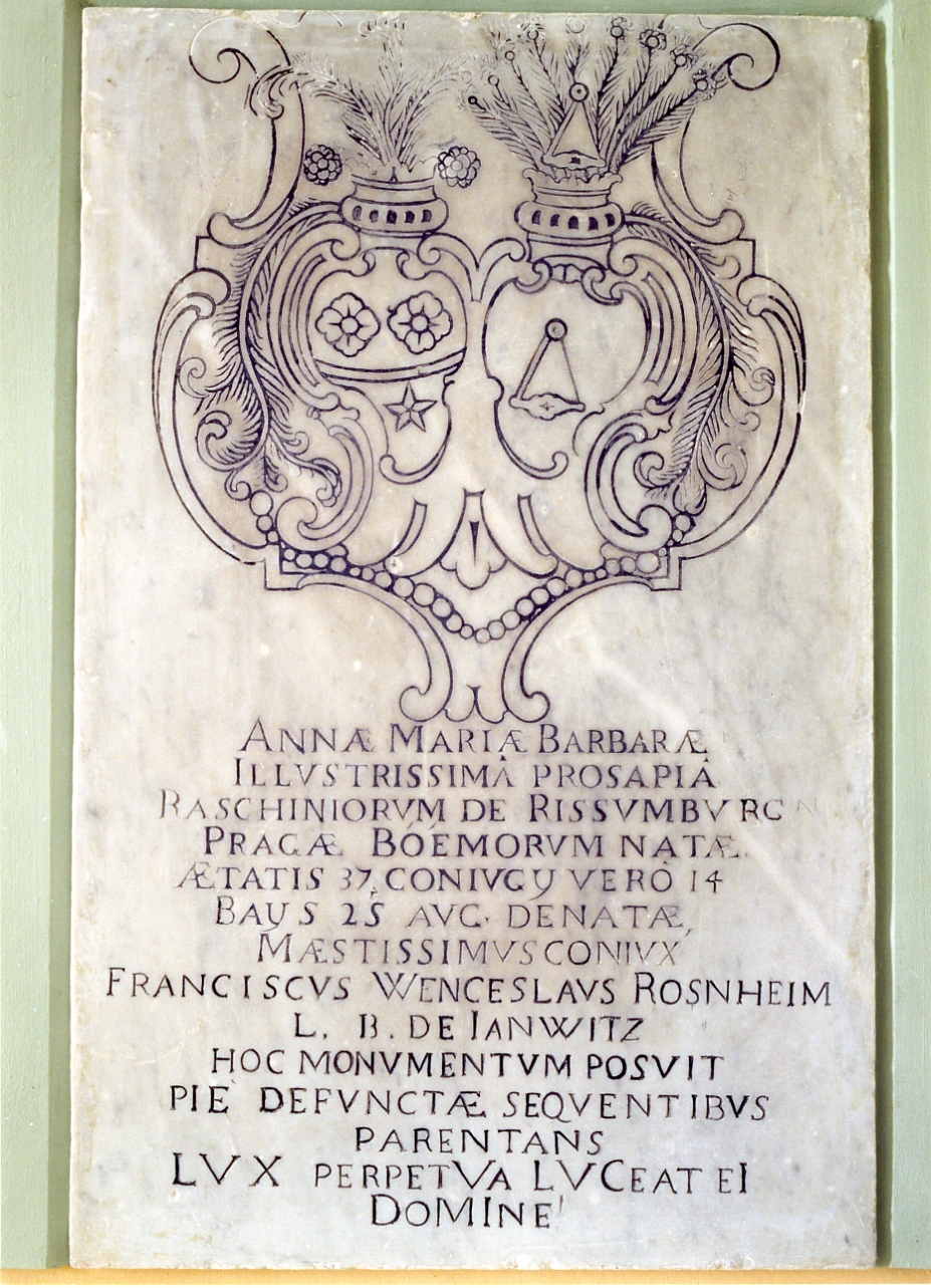lapide commemorativa - bottega napoletana (seconda metà sec. XVIII)