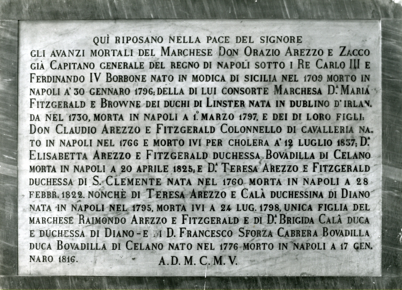 lapide commemorativa - bottega napoletana (inizio sec. XX)