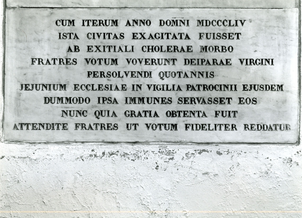 lapide commemorativa - bottega napoletana (sec. XIX)