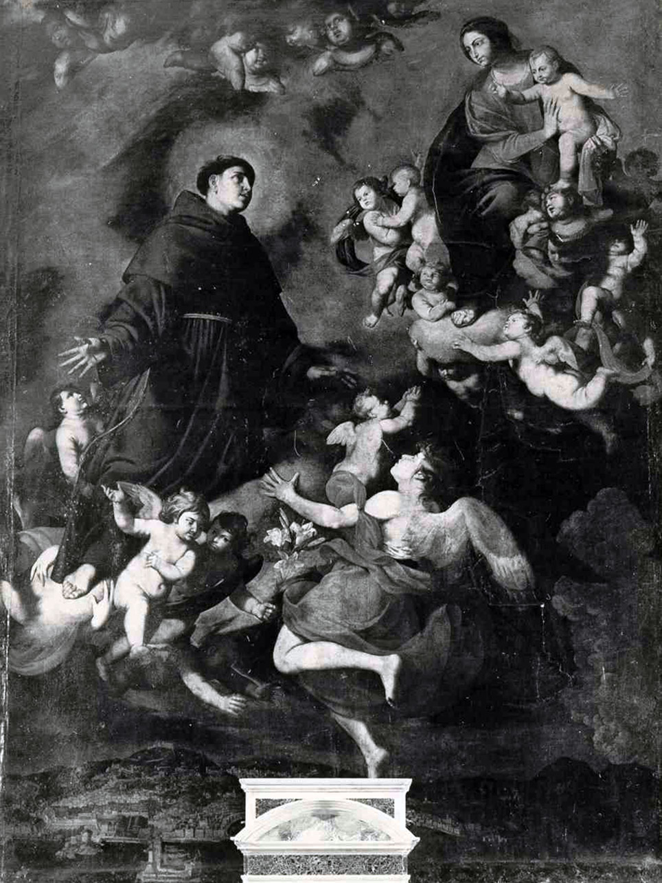 estasi di Sant'Antonio da Padova (dipinto) di Marullo Giuseppe (prima metà sec. XVII)