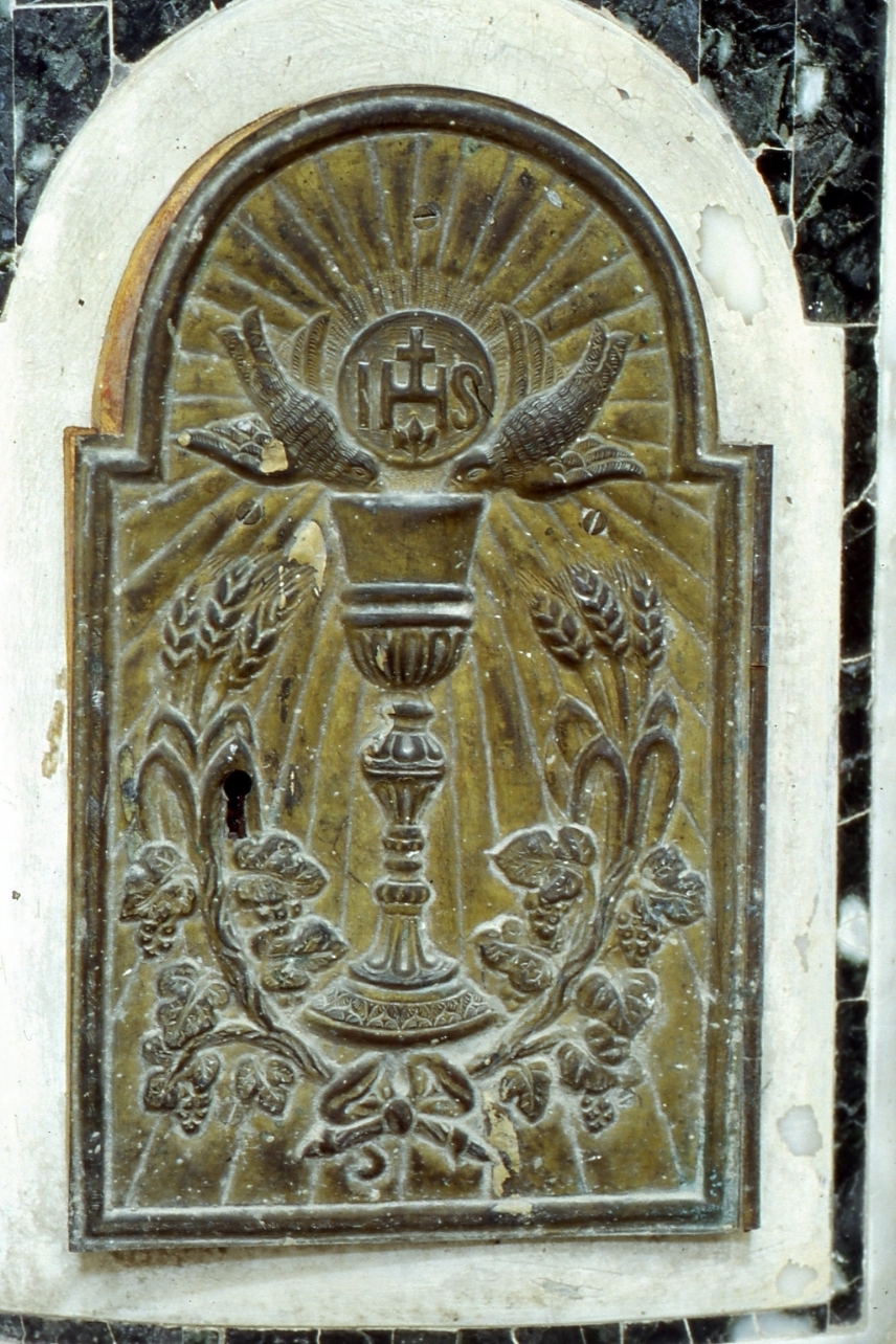 emblema eucaristico (sportello di tabernacolo) - bottega napoletana (seconda metà sec. XIX)