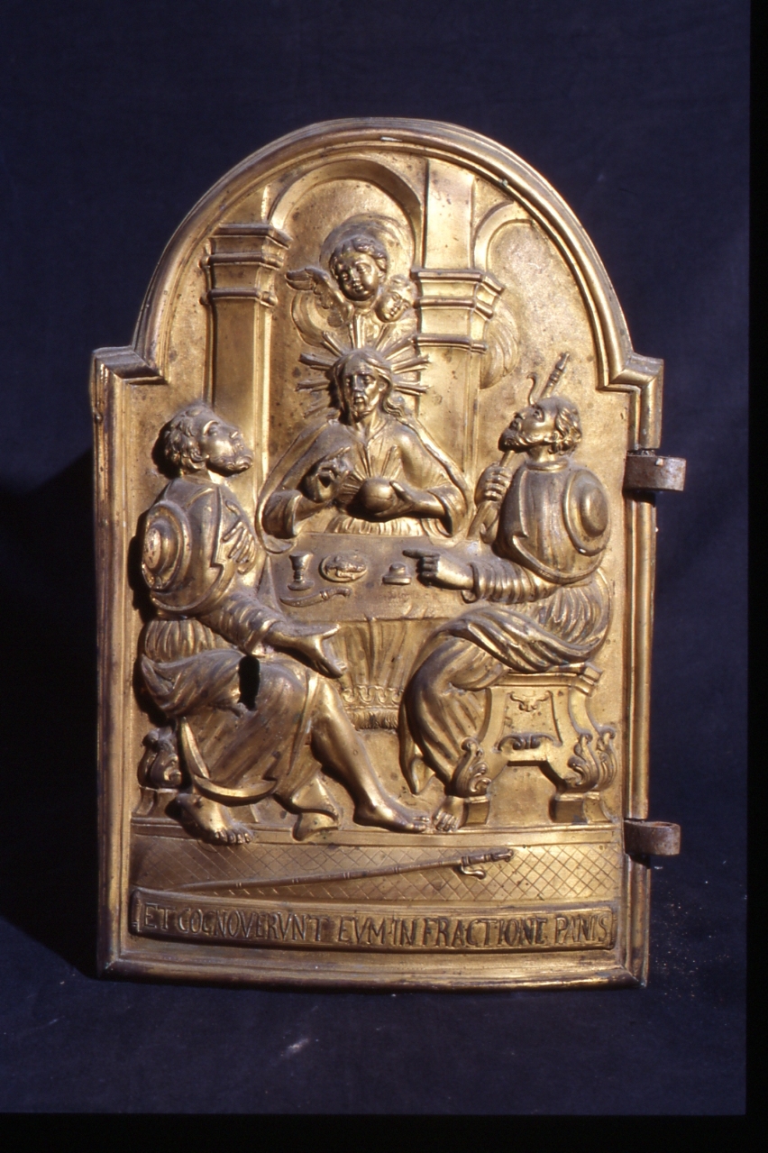 apparizione di Cristo risorto agli apostoli (sportello di tabernacolo) - bottega napoletana (seconda metà sec. XIX)