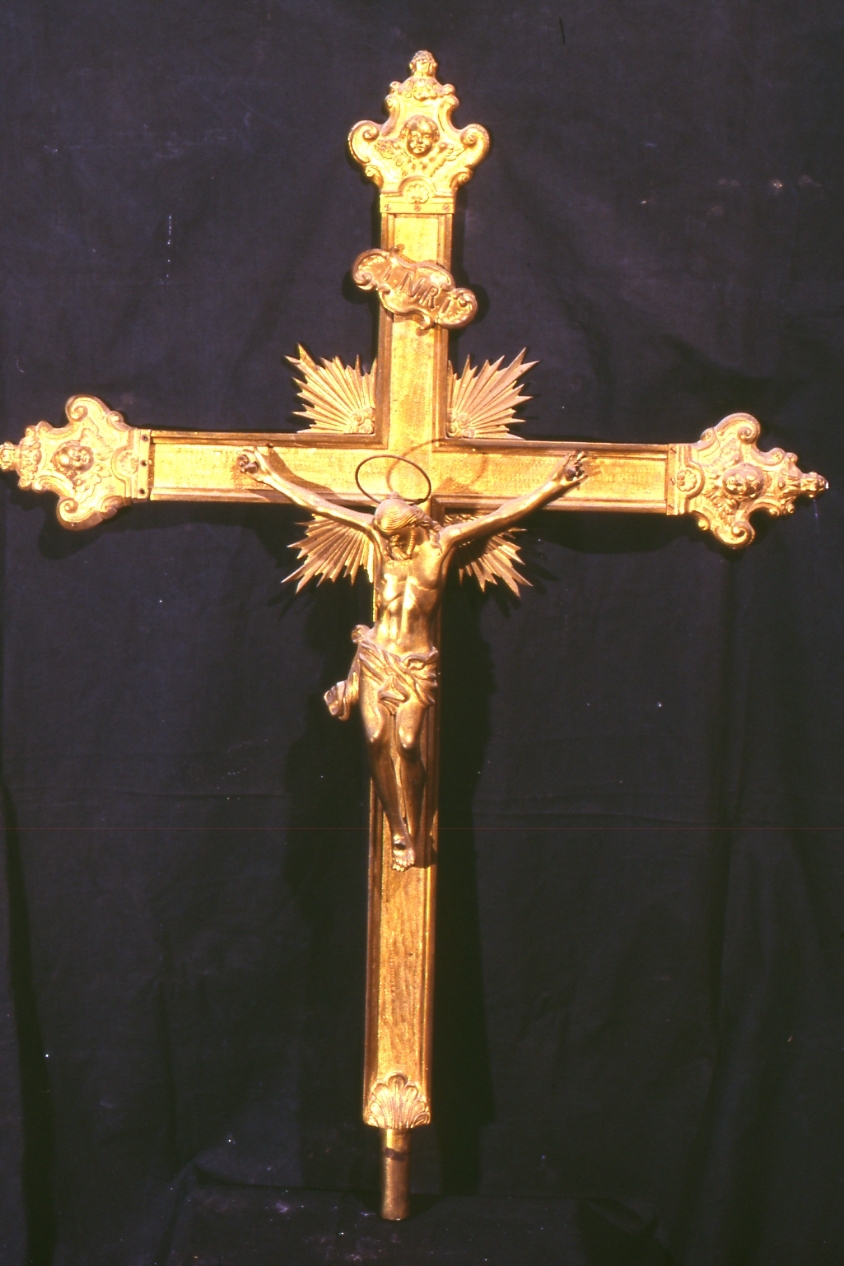 croce d'altare, elemento d'insieme - bottega napoletana (primo quarto sec. XX)