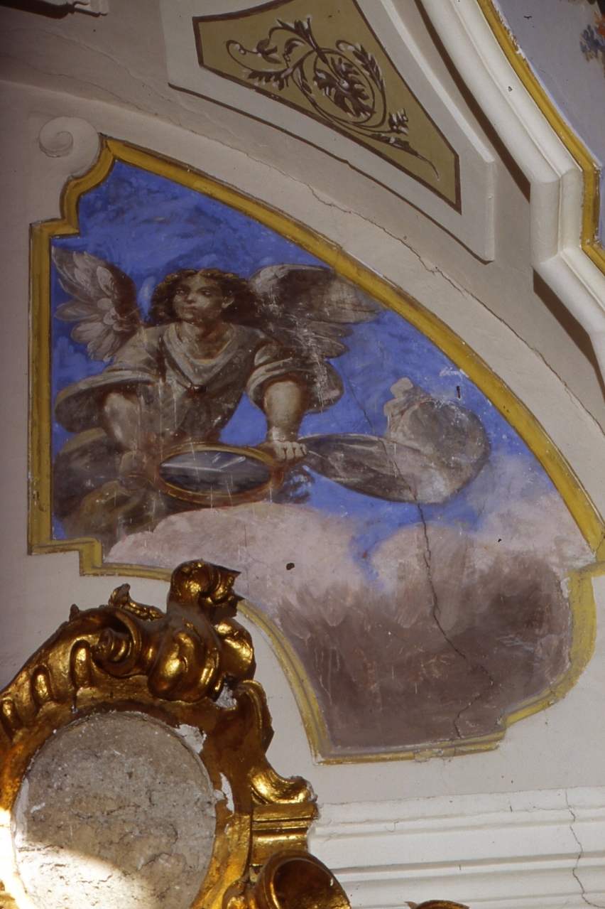 angeli con simboli mariani (dipinto) - ambito napoletano (fine sec. XIX)