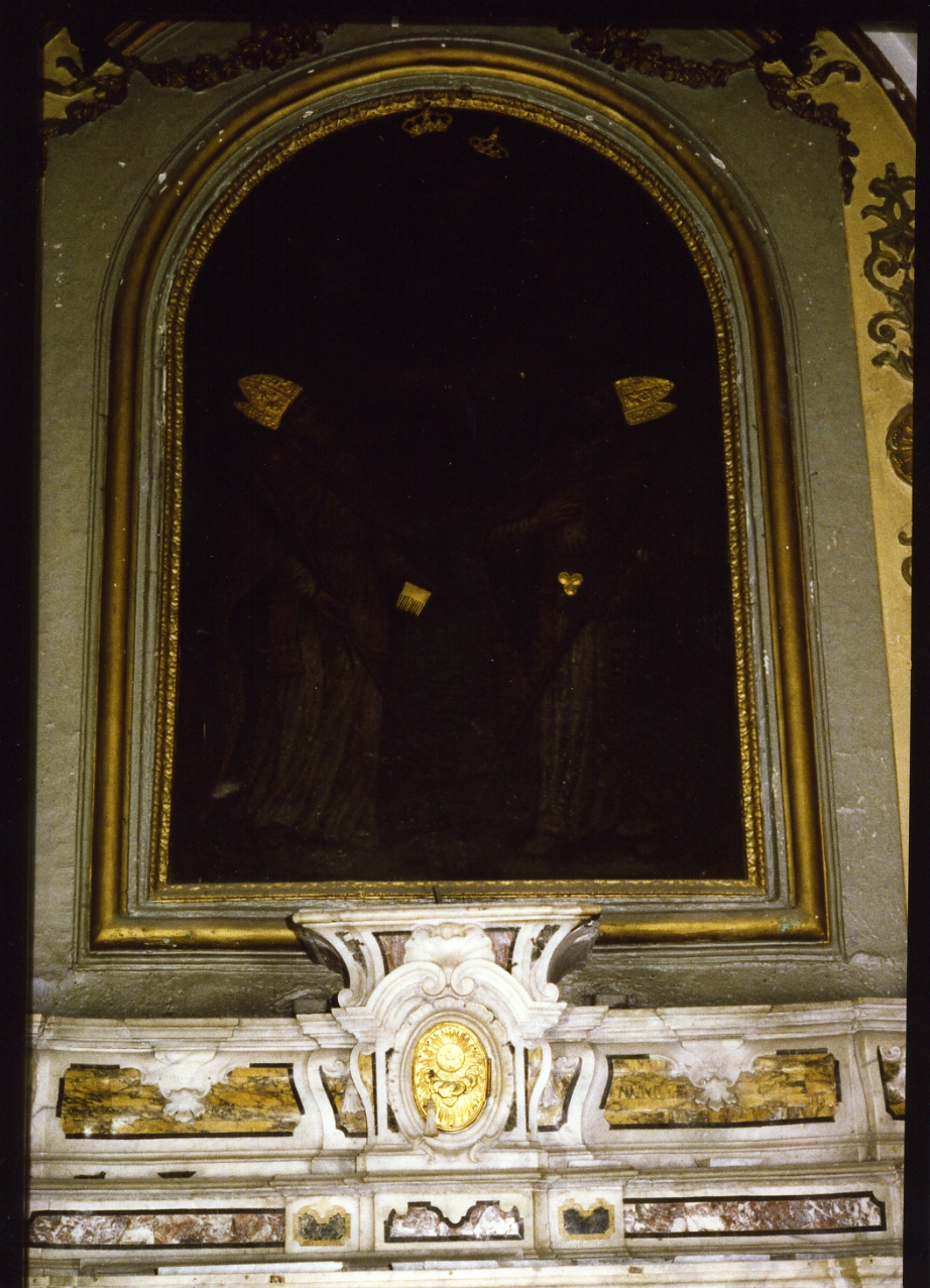 Madonna in Gloria tra San Nicola di Bari e San Biagio (dipinto) - ambito napoletano (fine sec. XVI)