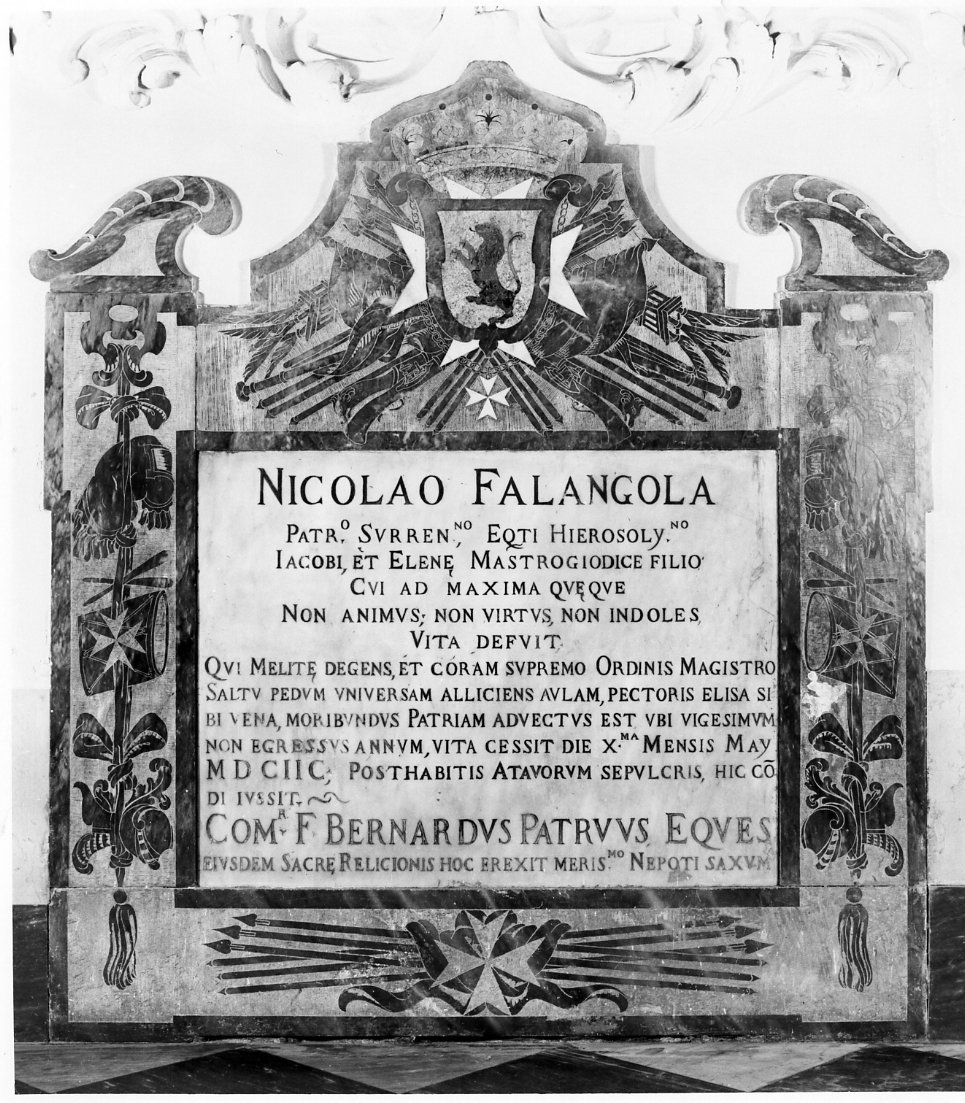 lapide commemorativa - bottega napoletana (sec. XVII)