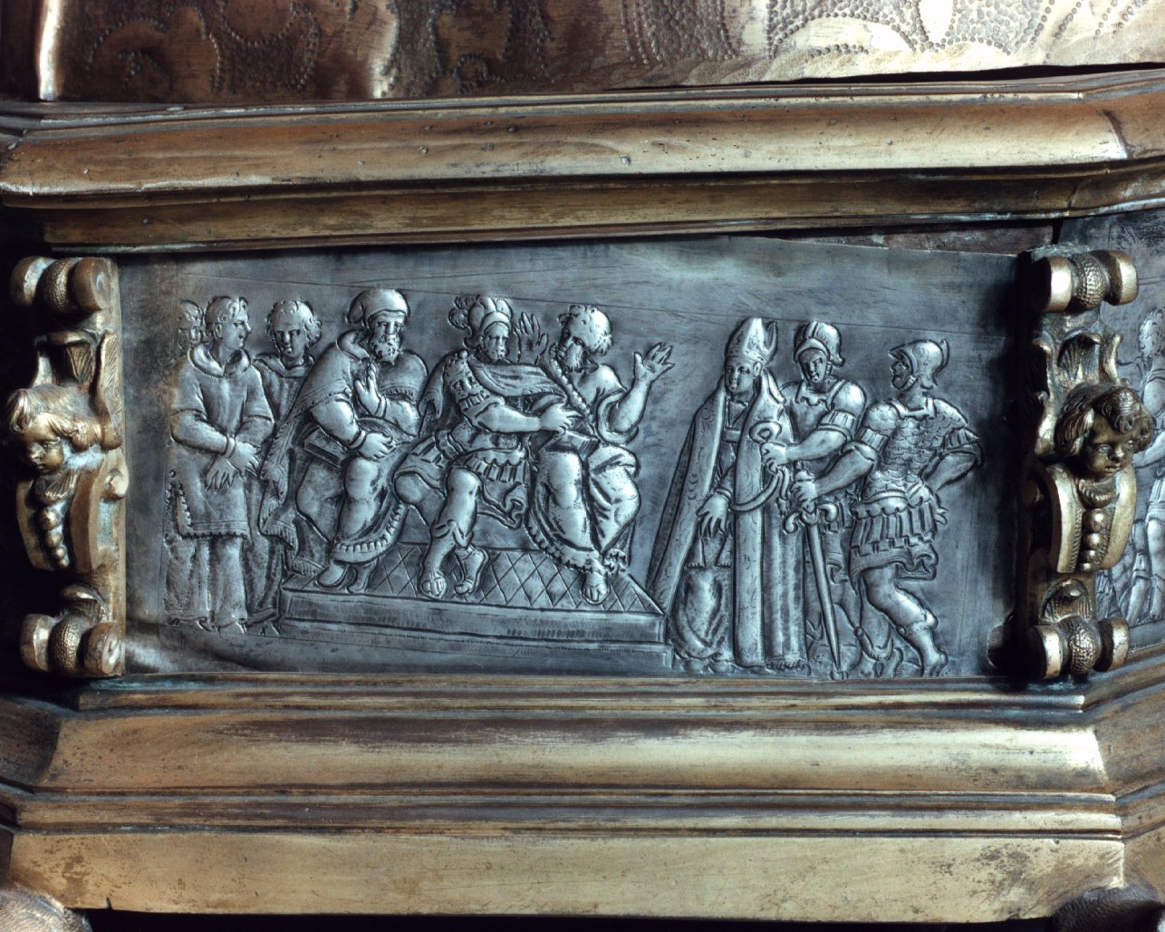San Gennaro rende visita a Timoteo (decorazione) - bottega napoletana (sec. XVII)