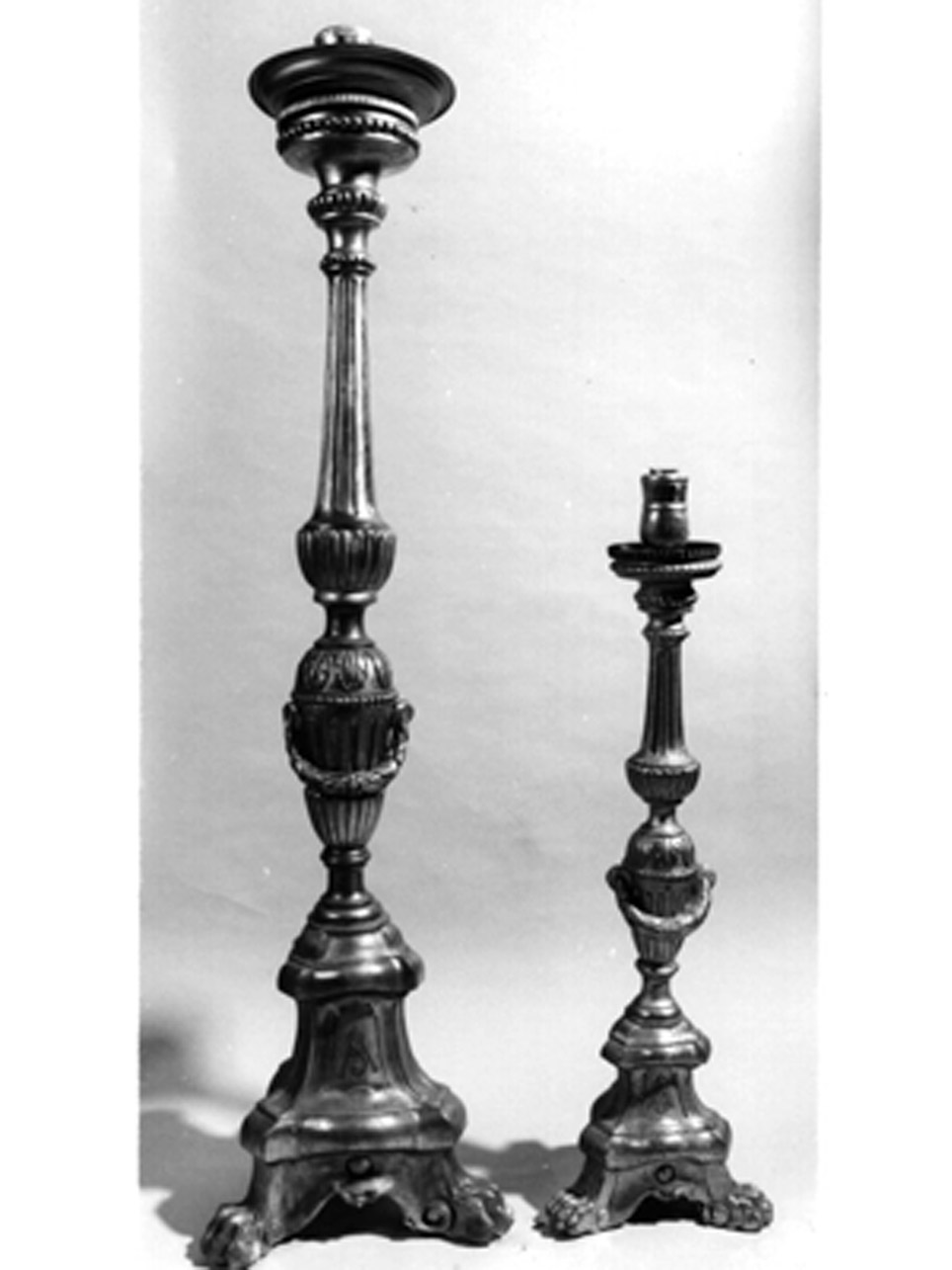 CANDELABRO D'ALTARE, SERIE - manifattura napoletana (Seconda metà sec. XIX)