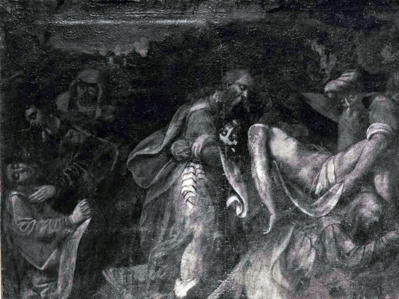 deposizione di Cristo nel sepolcro (dipinto) - ambito napoletano (fine sec. XVI)
