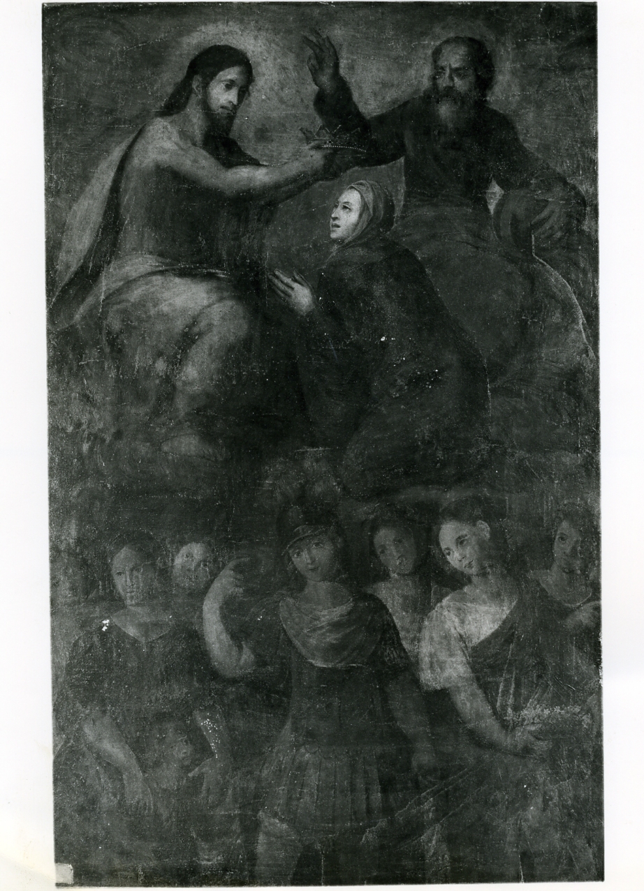 incoronazione di Maria Vergine con San Michele (dipinto) - ambito napoletano (prima metà sec. XVII)
