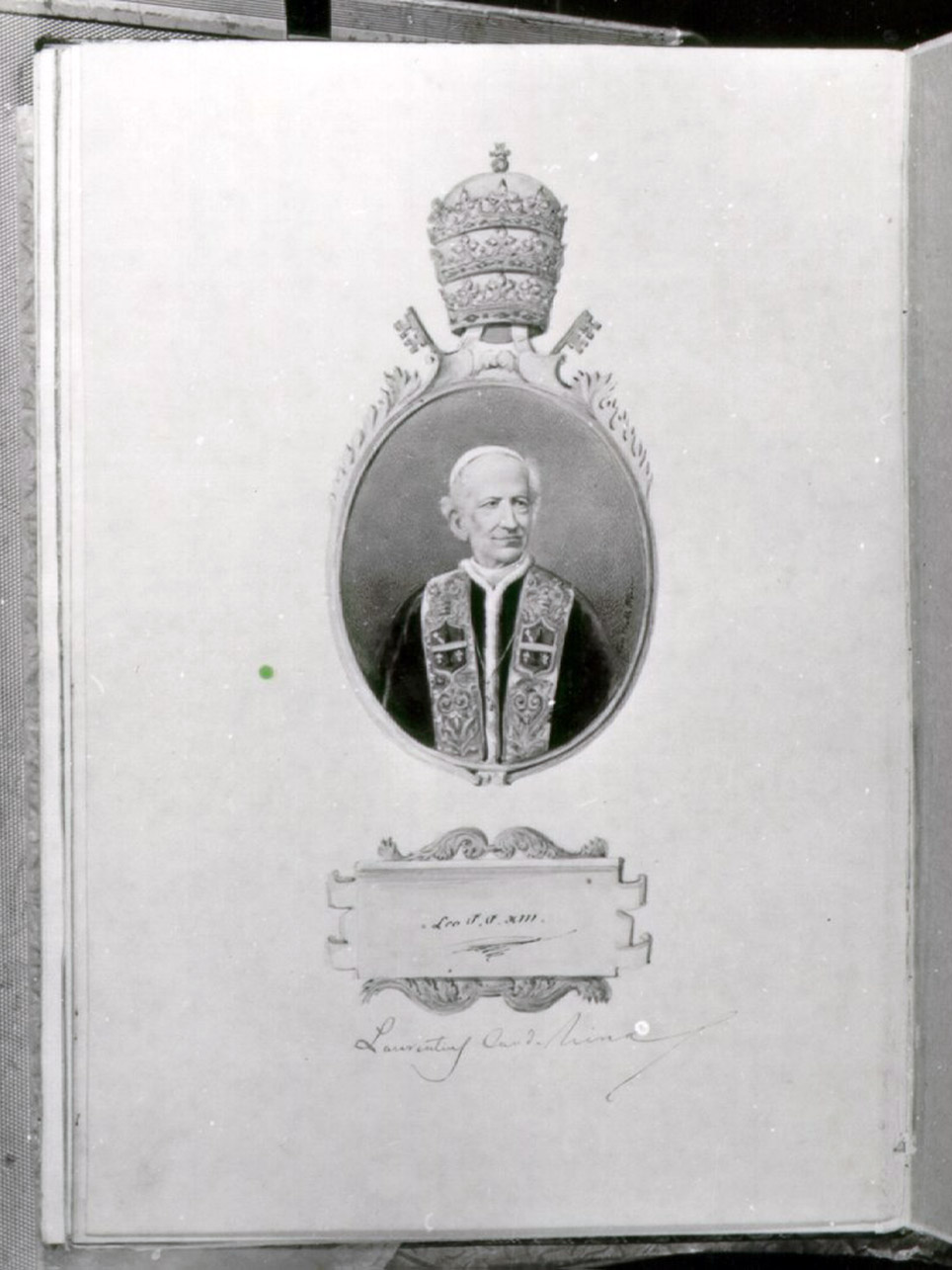 ritratto di Papa Leone XIII (miniatura) di Albanese Ubaldo (ultimo quarto sec. XIX)