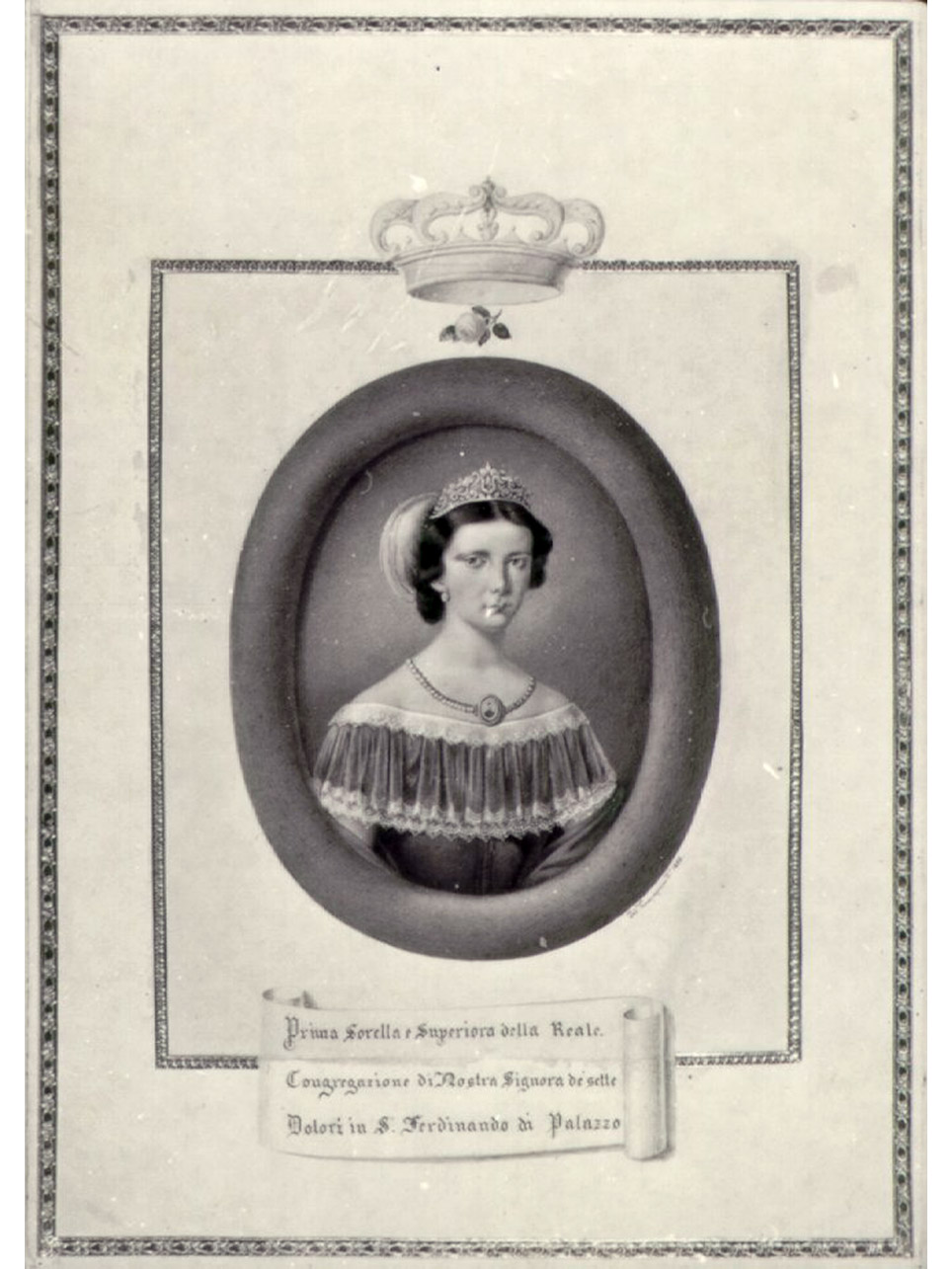 ritratto di Maria Sofia Borbone di Baviera (miniatura) di Compagnone Federico (sec. XIX)