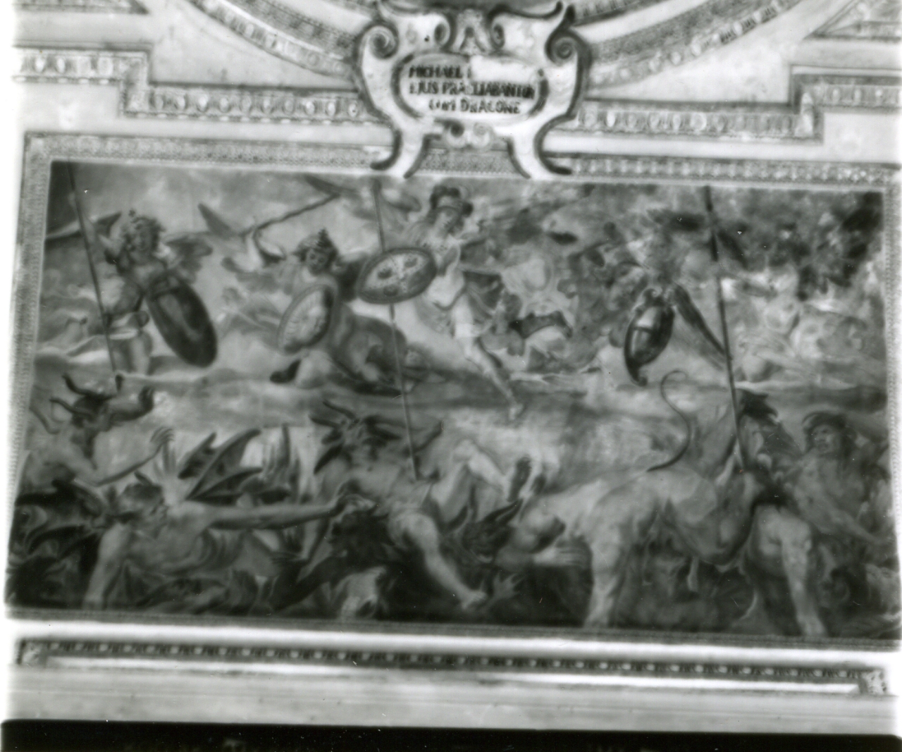 San Michele Arcangelo combatte Satana (dipinto, elemento d'insieme) di Corenzio Belisario (sec. XVII)
