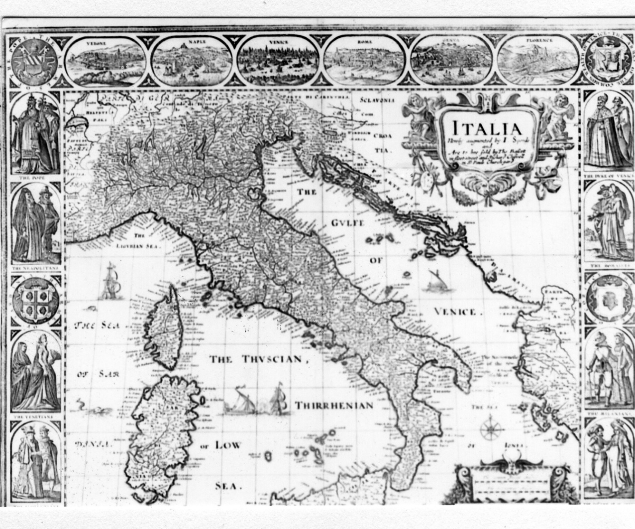 carta geografica dell'Italia (stampa) di Speed Jhon (sec. XVII)
